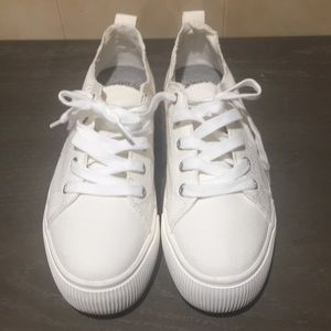 White platform sneakers.